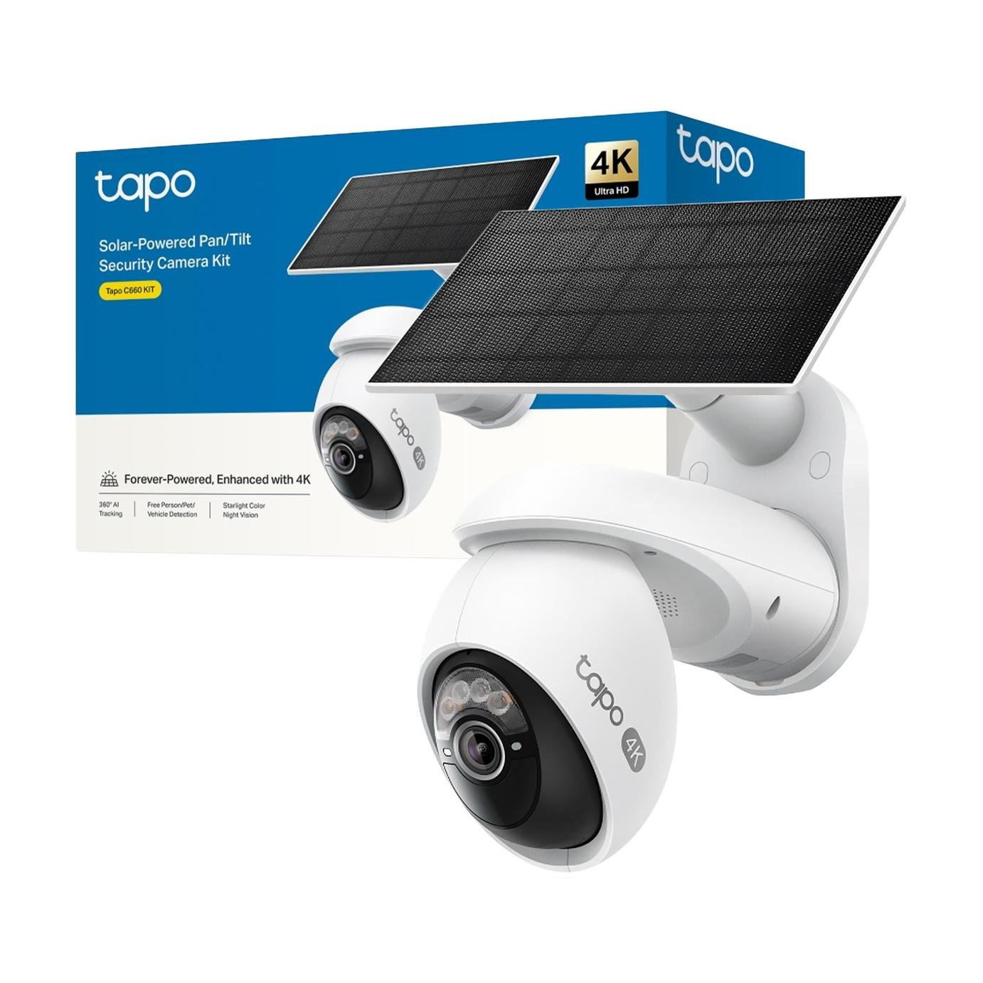 Tapo C660 4K Solar-Powered Pan/Tilt Security Camera Kit