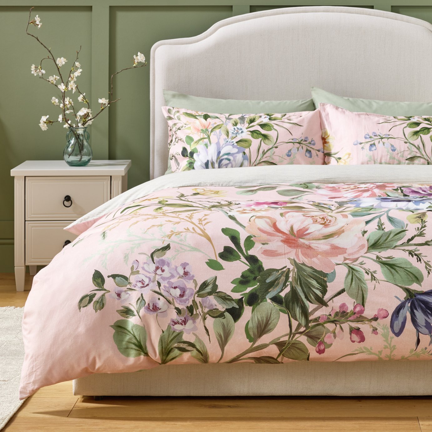 Argos Home Cotton Floral Bouquet Pink Bedding Set