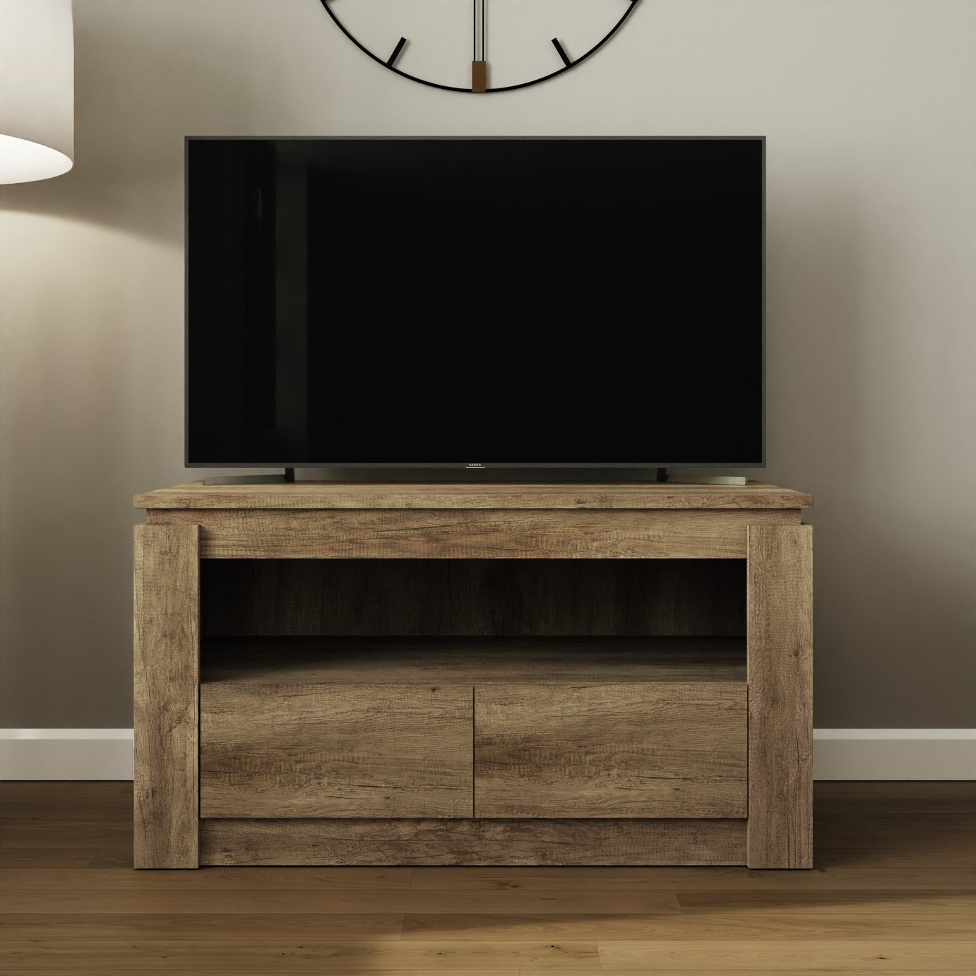 GFW Canyon 2 Drawer TV Unit - Natural