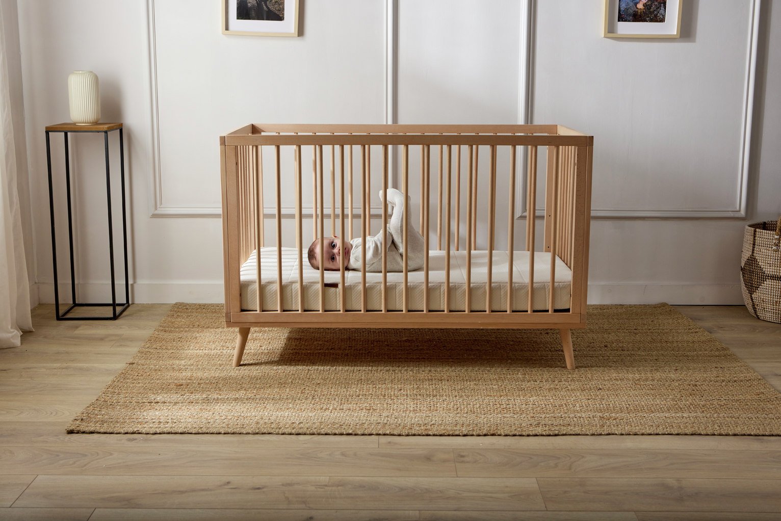 Baby Elegance Ollie Cot Bed - Beech