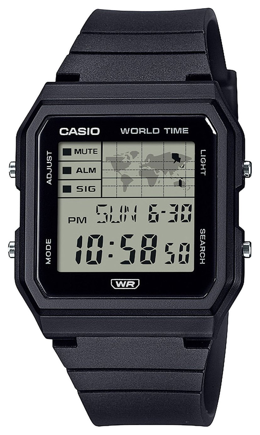 Casio Grey Dial Digital Display Black Strap Watch