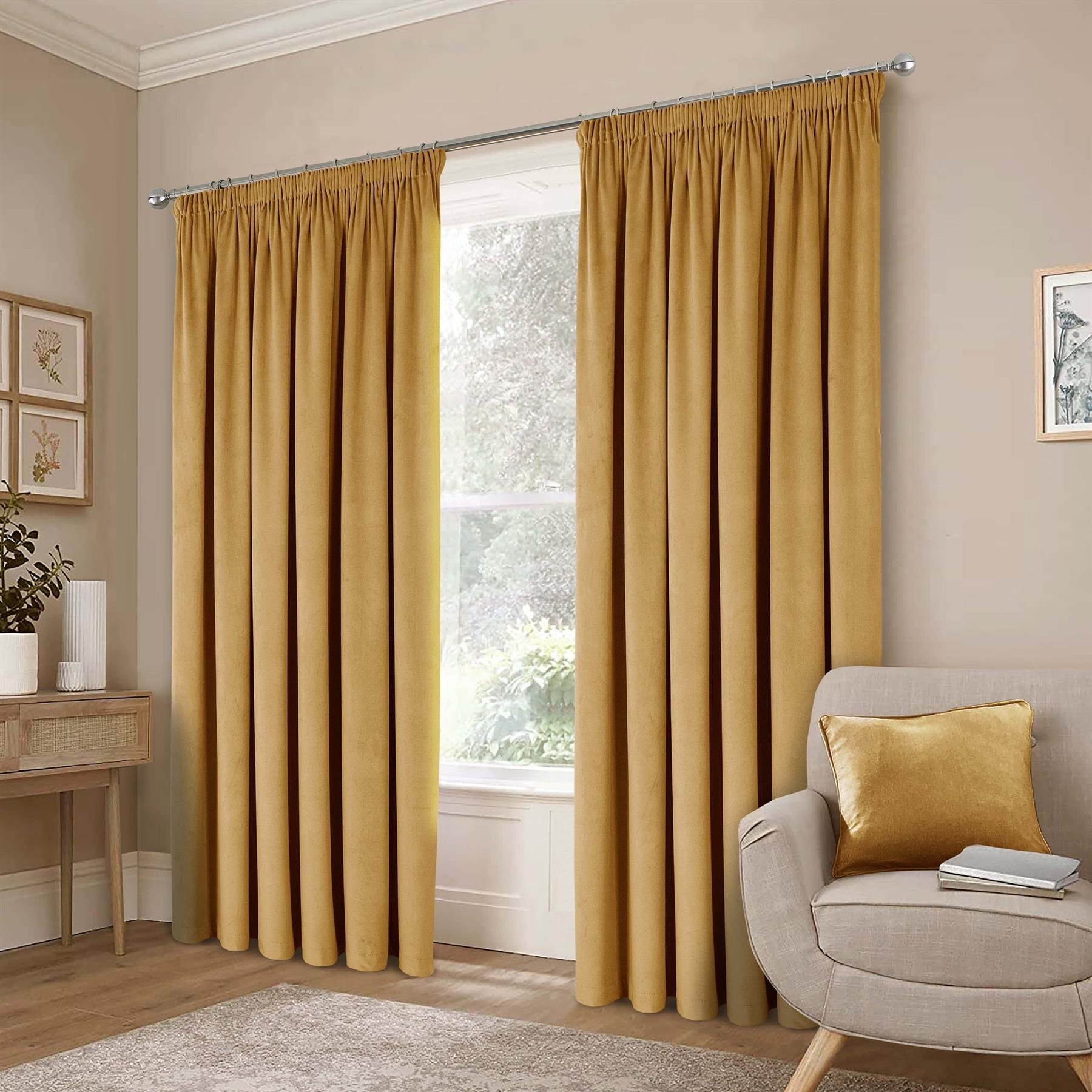 Luxury Living Montreal Taped Top Curtains 114cm x 137cm - Gold