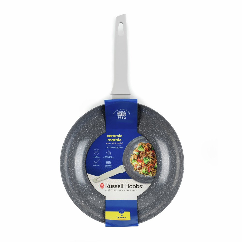 Russell Hobbs 28cm Grey Marble Aluminium Wok