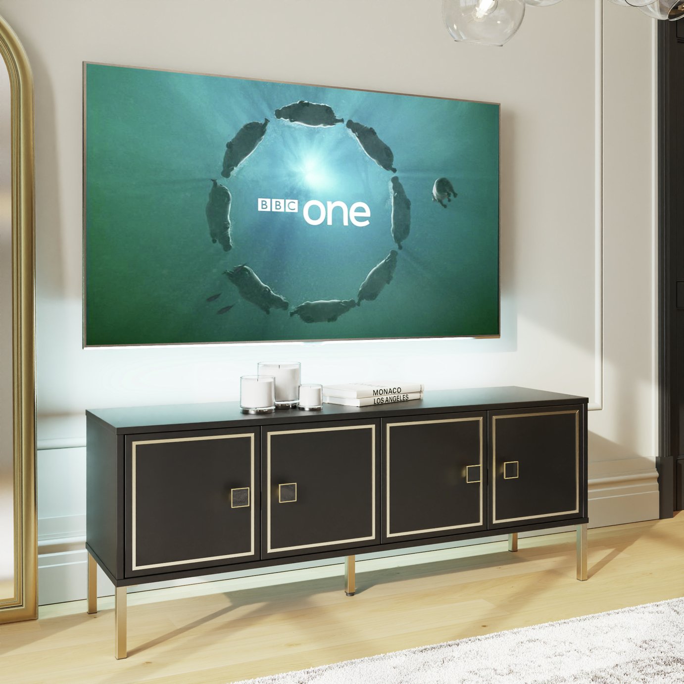 Frank Olsen Mia 4 Door TV Cabinet - Black