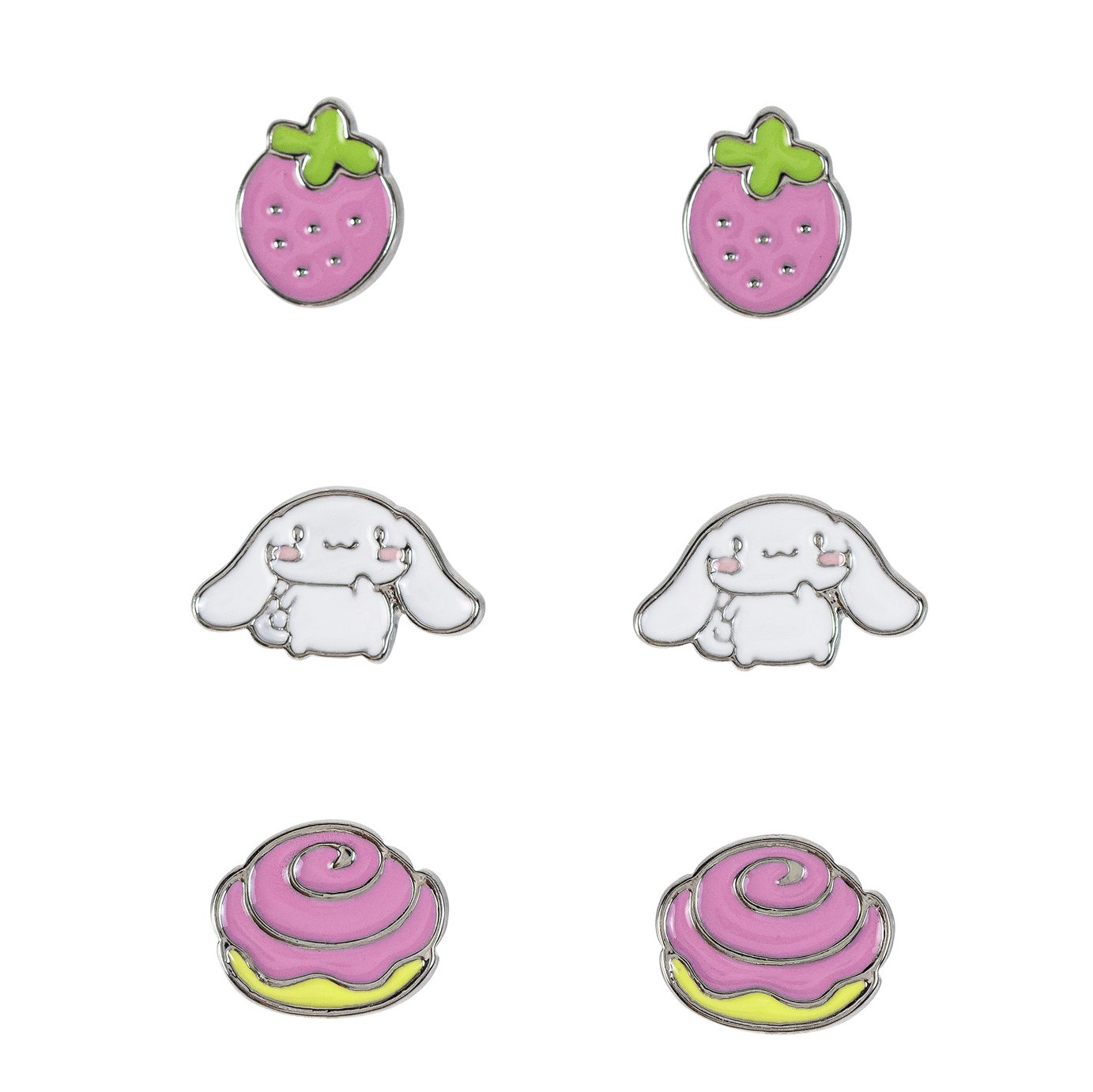 Hello Kitty Cinnamoroll Kawaii Stud Earrings - Pack of 3