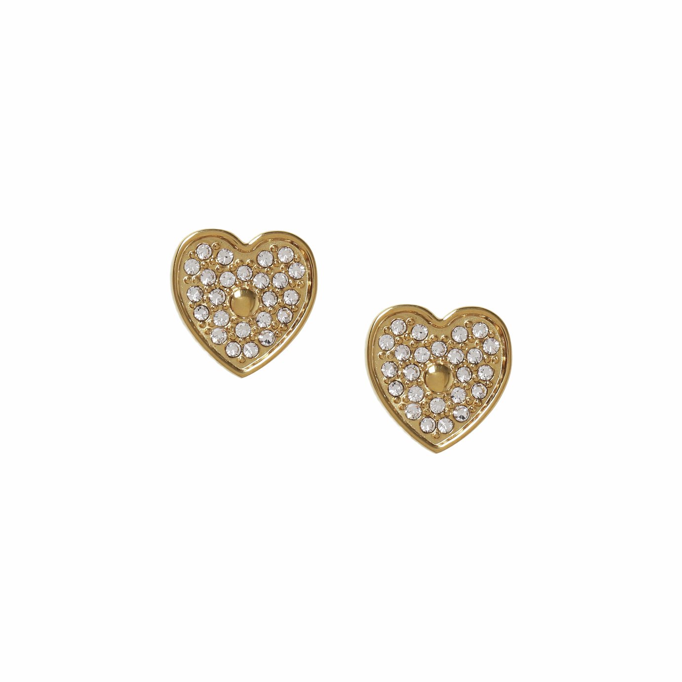 Liars & Lovers Stainless Steel Crystal Heart Stud Earrings