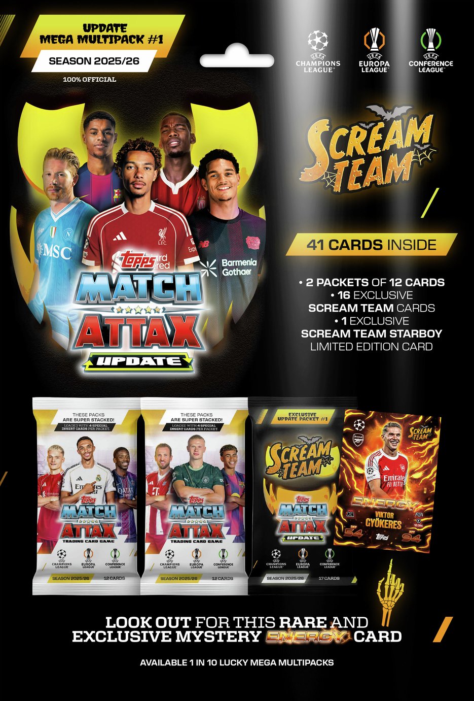 Match Attax UCC 2025/2026 Scream Trading Card Multipack