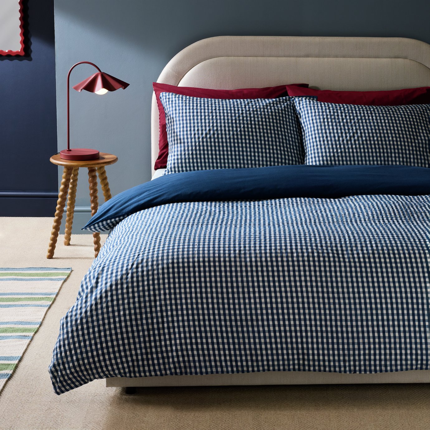 Habitat Gingham Seersucker Navy Bedding Set