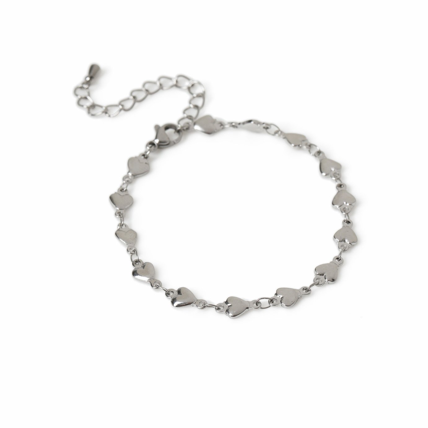 Freedom Stainless Steel Silver Heart Bracelet