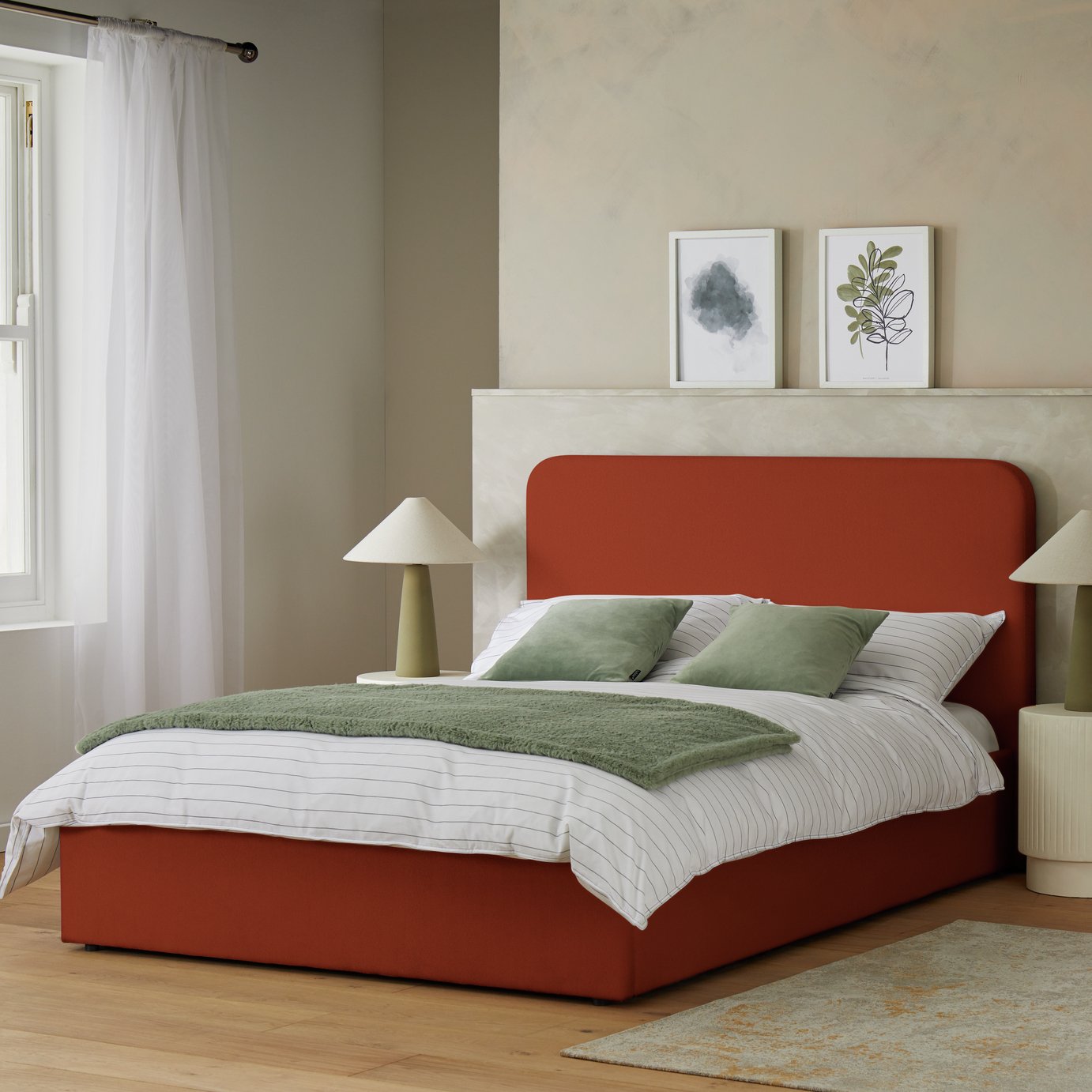 Habitat Chadwell Double End Lift Ottoman Bed - Rust