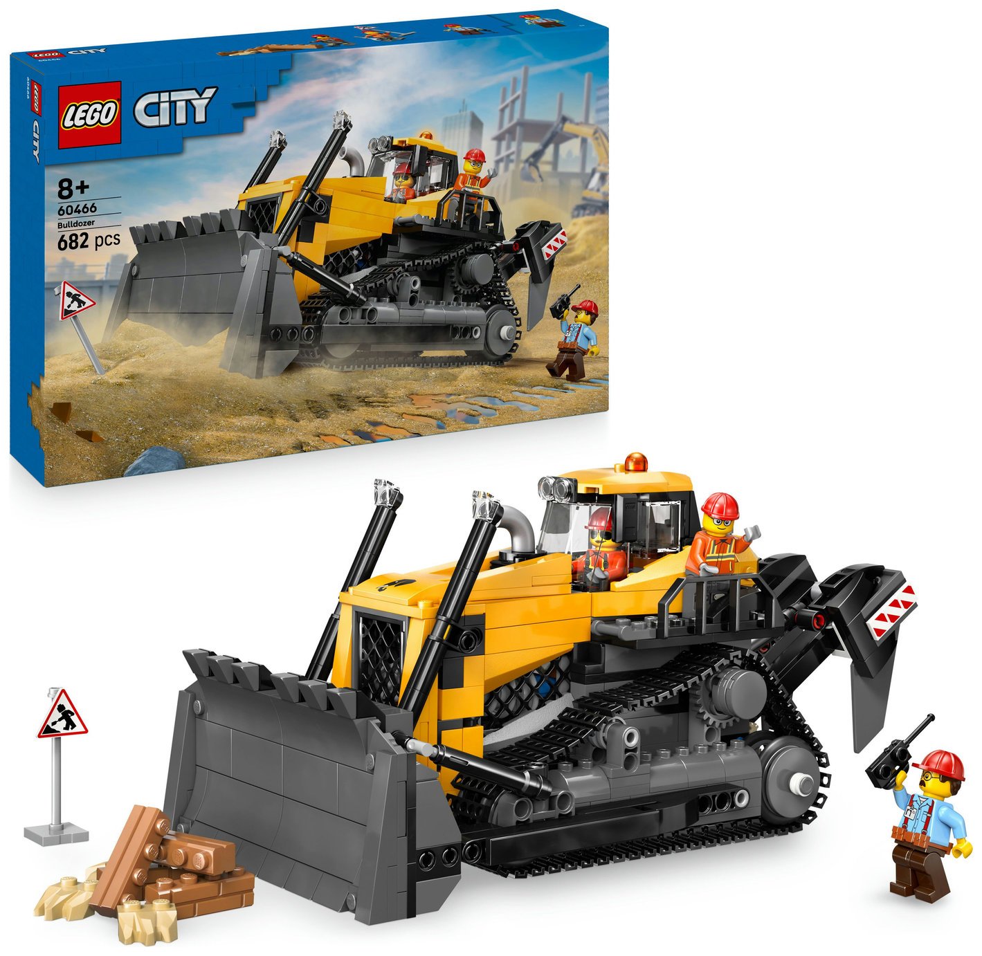 LEGO City Yellow Bulldozer Vehicle Construction Toy 60466