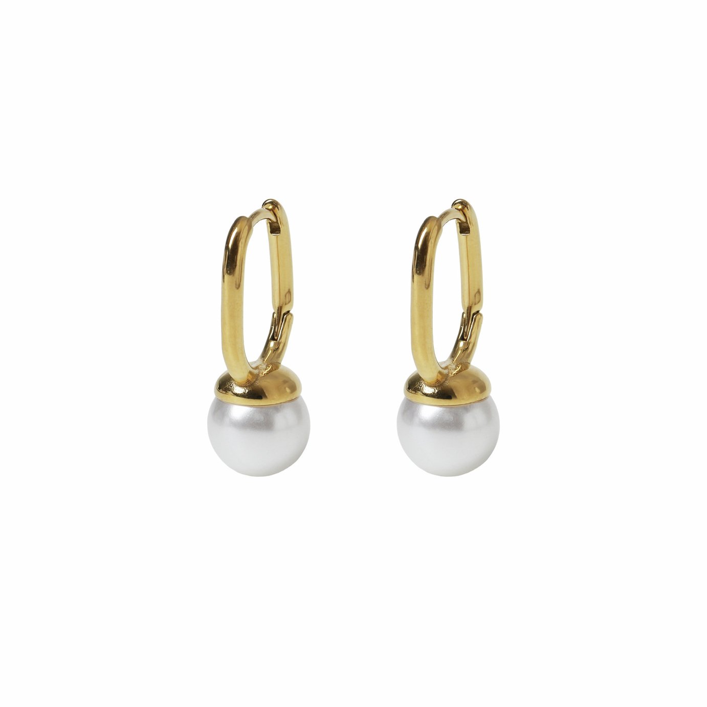 Liars & Lovers Gold Tone Pearl Drop Hoop Earrings
