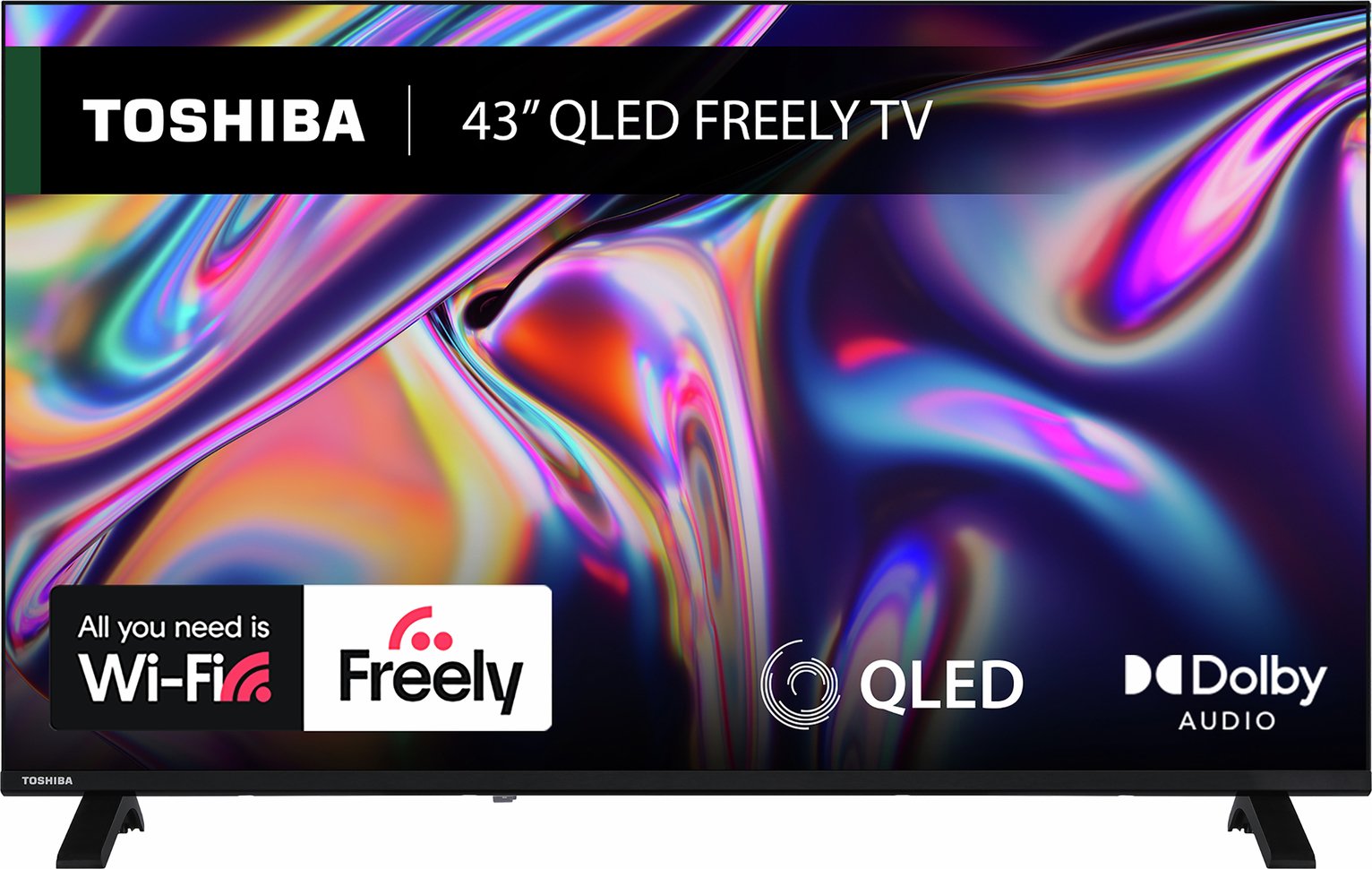 Toshiba 43 Inch 43QV1563DB 4K Ultra HD HDR QLED Freely TV