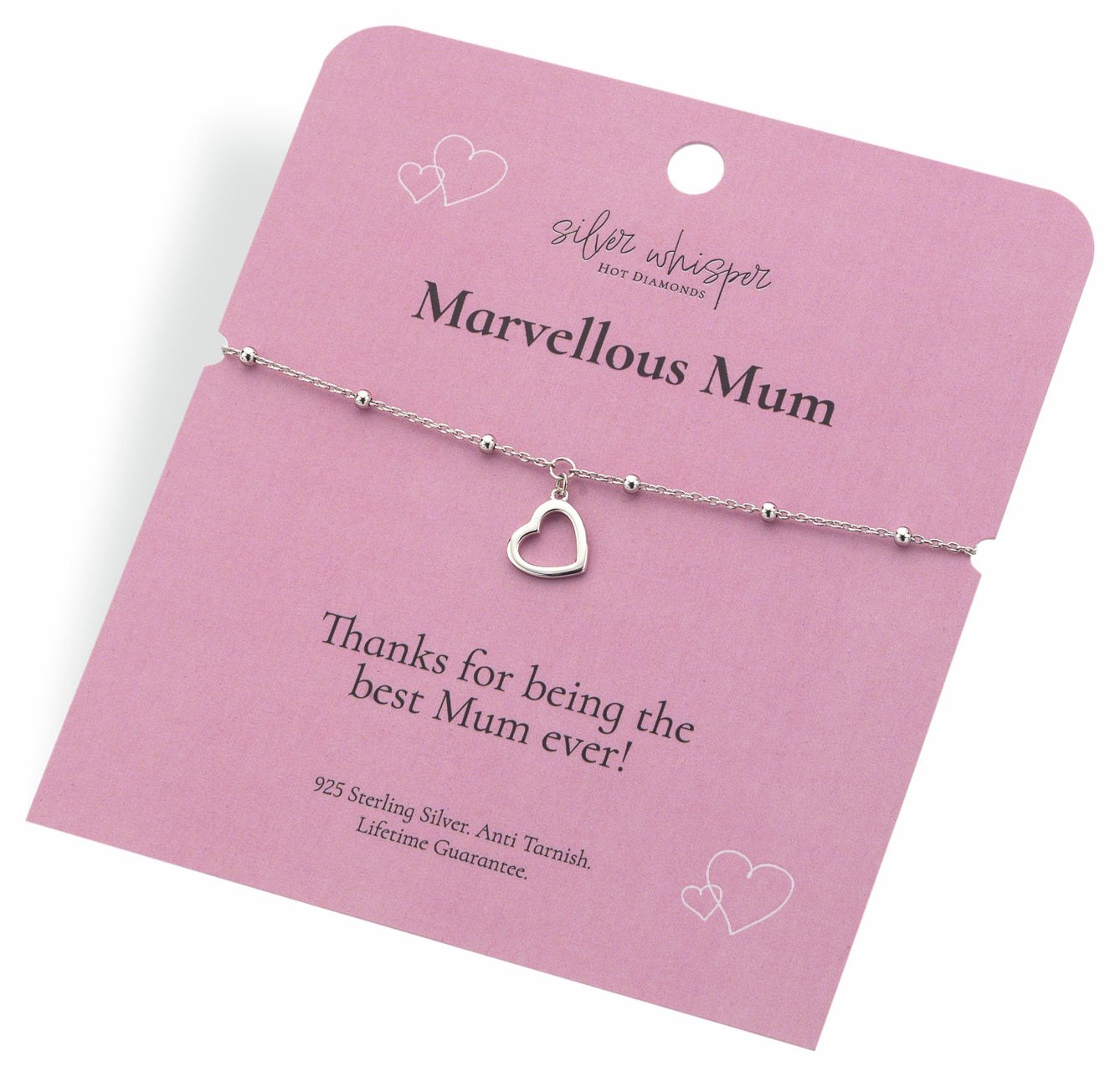 Hot Diamonds Sterling Silver Marvellous Mum Charm Bracelet