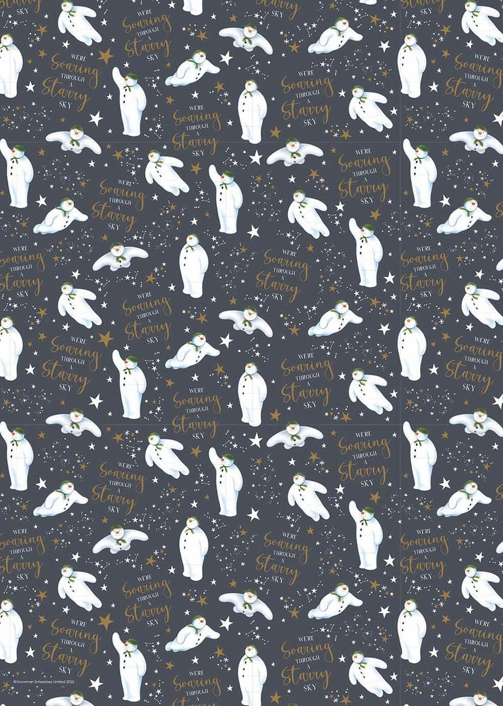 Argos Home 2 Rolls Snowman Wrapping Paper