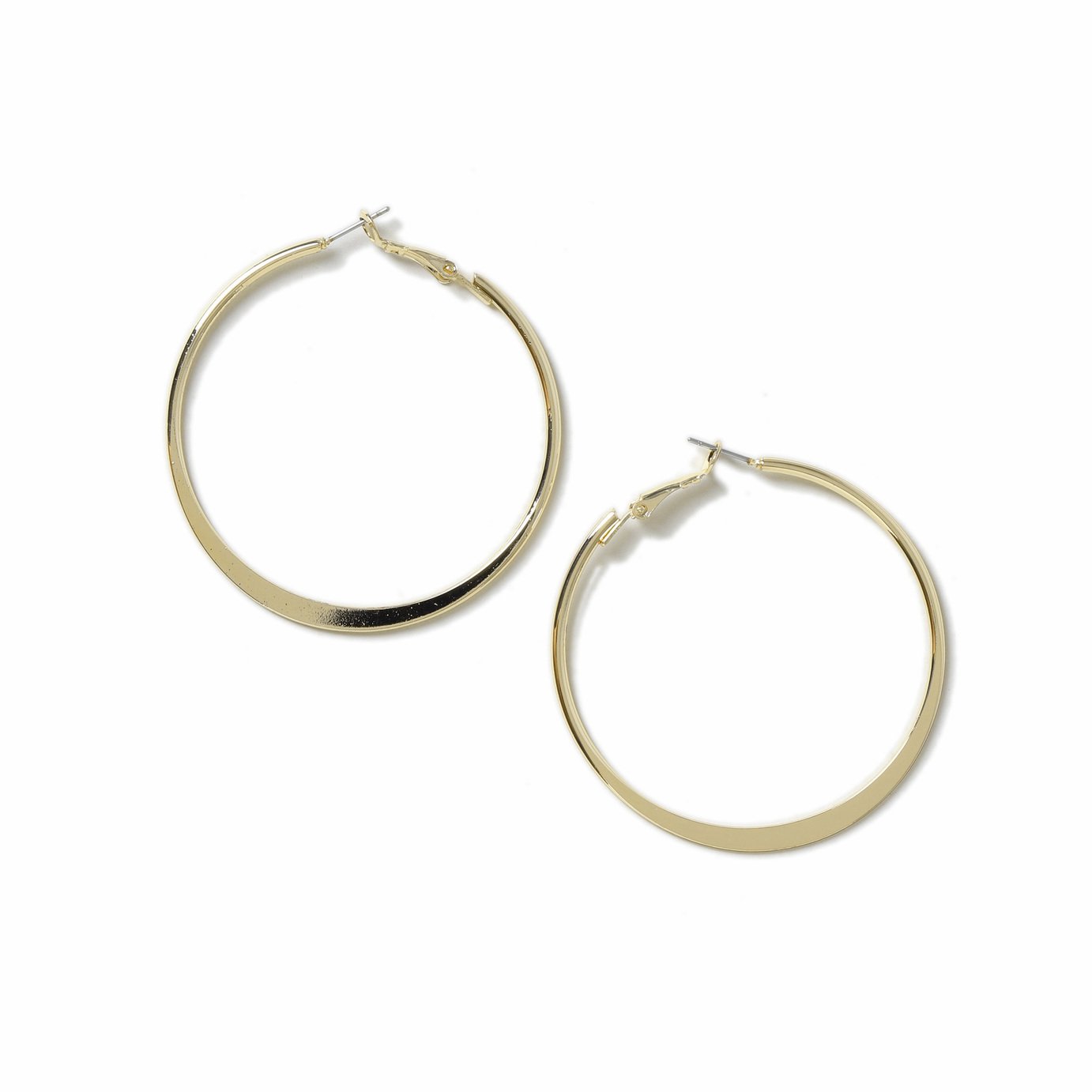 Freedom Gold Knife Edge Hoop Earrings