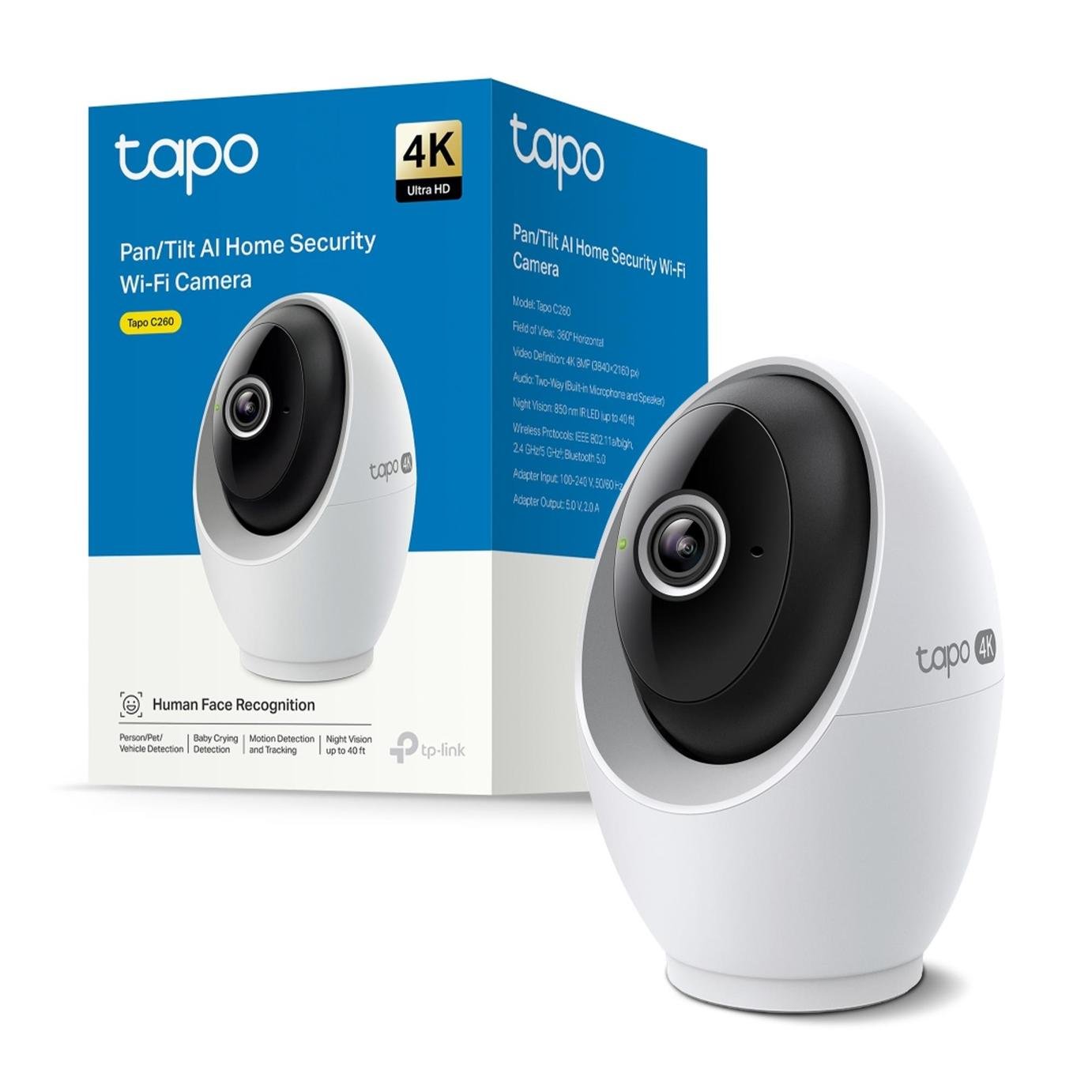Tapo C260 4K 8MP Pan/Tilt AI Home Security Wi-Fi Camera