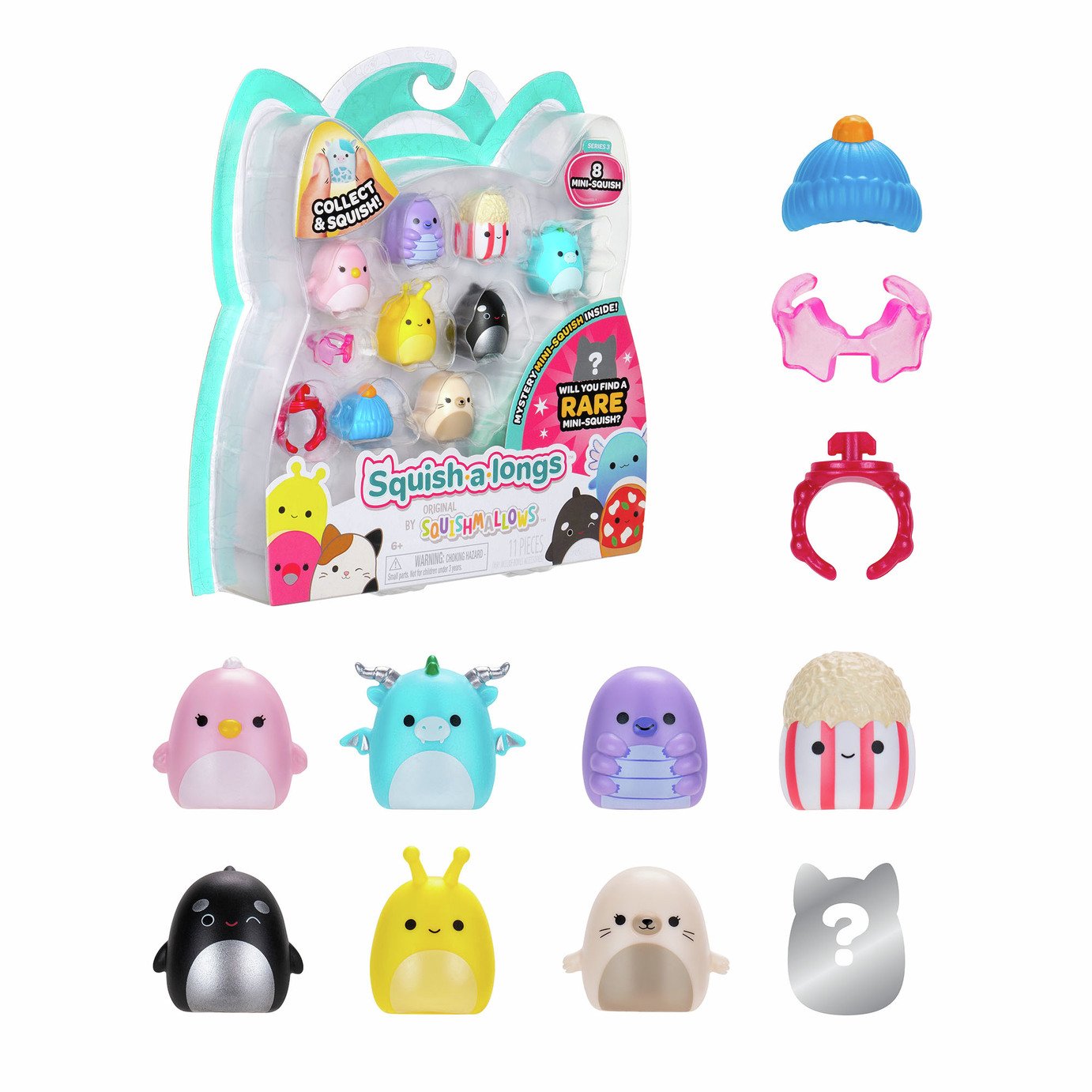Squish-a-longs Squishmallows Collectable - Pack Of 8