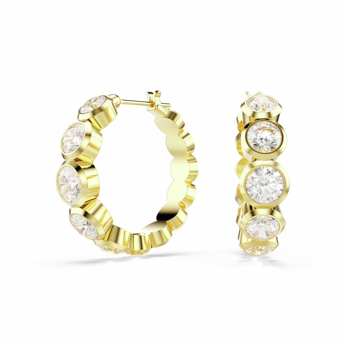 Swarovski Gold Tone Plated Crystal Imber Hoop Earrings