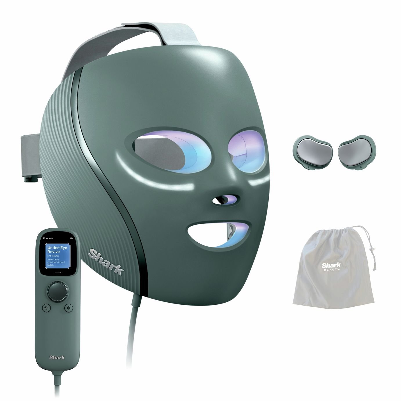 Shark CryoGlow Under-Eye Cooling LED Face Mask Frosted Sage