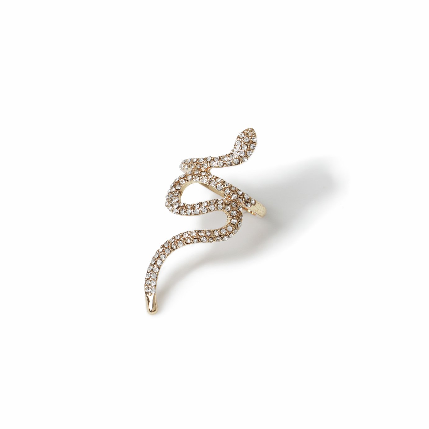 Freedom Gold Crystal Snake Ring - S