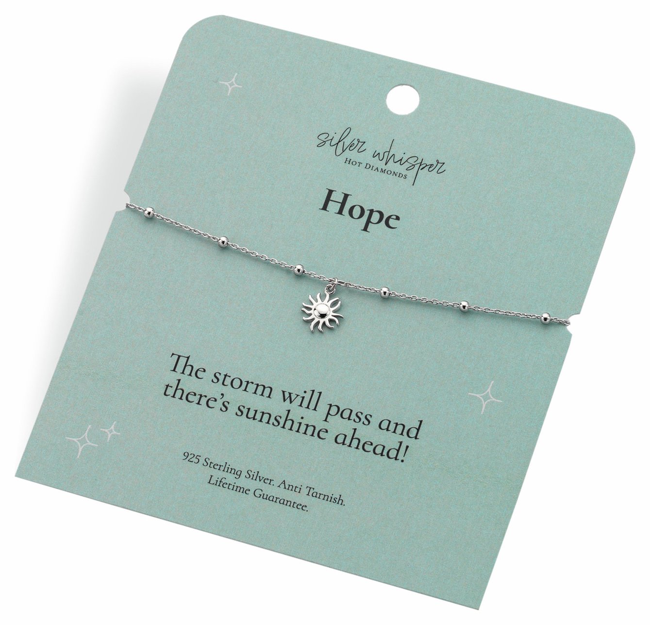 Hot Diamonds Sterling Silver Hope Sun Charm Bracelet