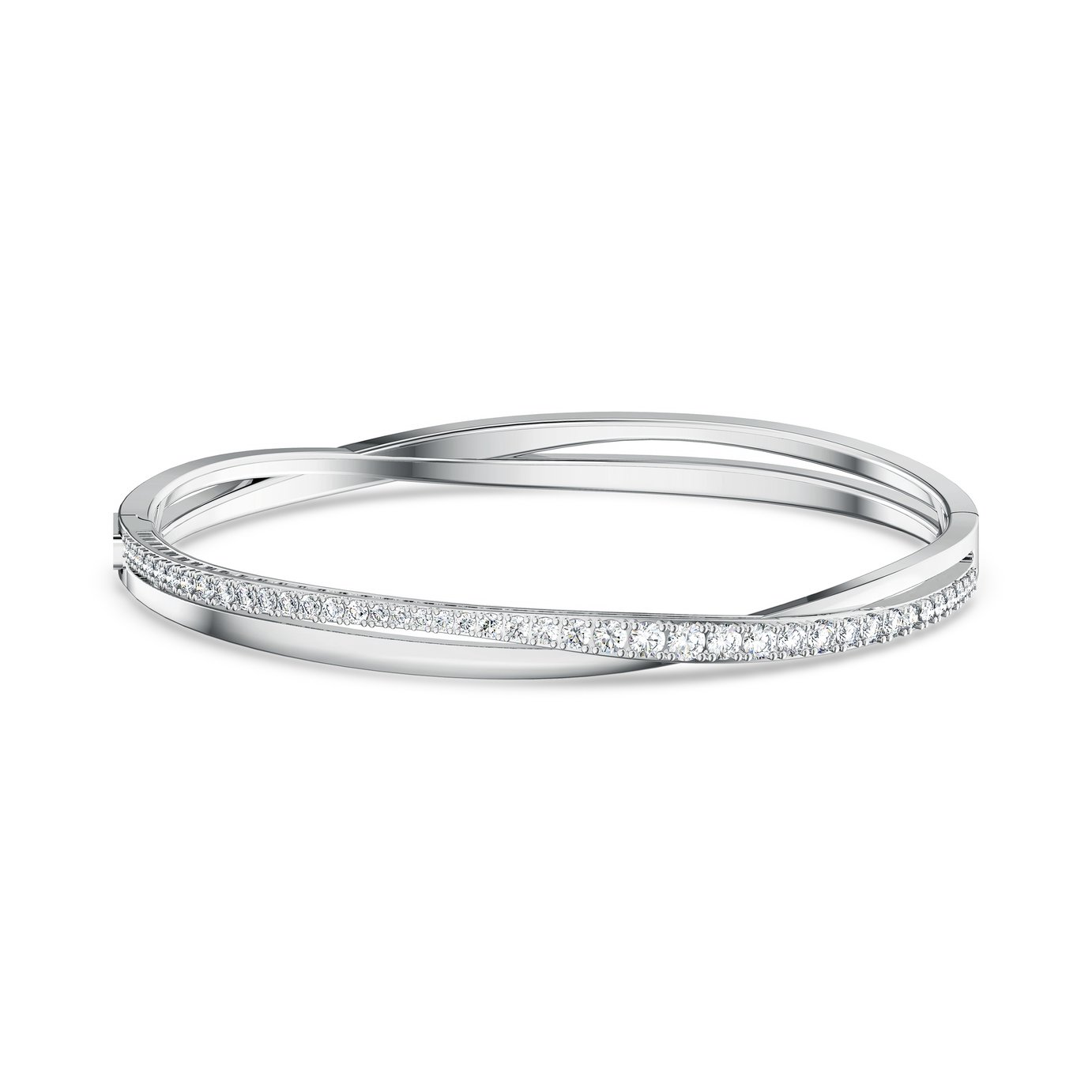Swarovski Rhodium Plated Crystal Hyperbola Bangle