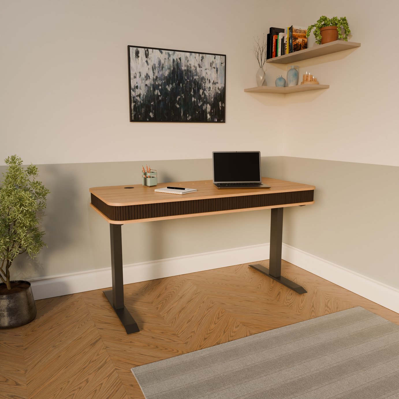 Koble Elin Height Adjustable Desk - Light Wood