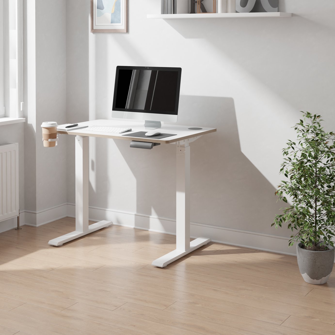 Koble Gino Mini Height Adjustable Desk - White