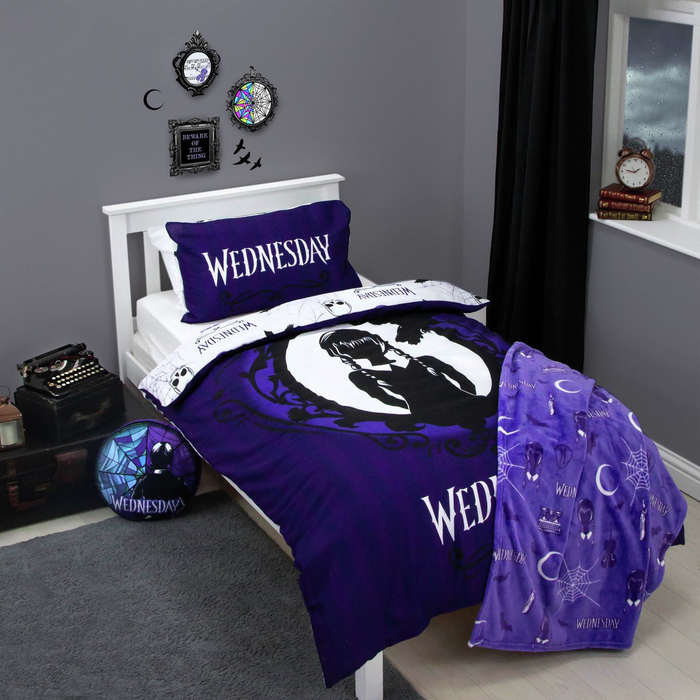 Wednesday Purple Kids Bedding Set - Single