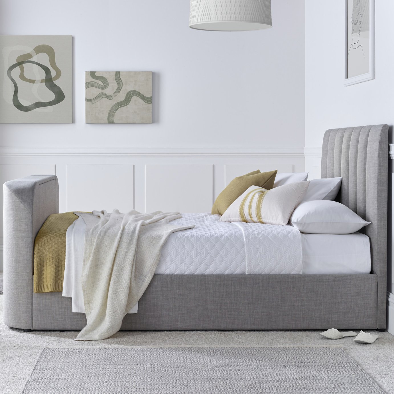 Time4Sleep Lucille Double TV Bed Frame - Grey