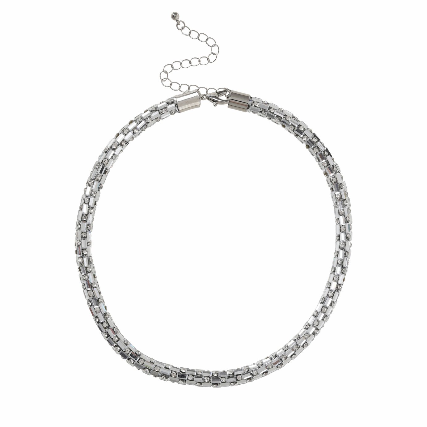 Liars & Lovers Silver Tone Jelly Rhinestone Collar Necklace