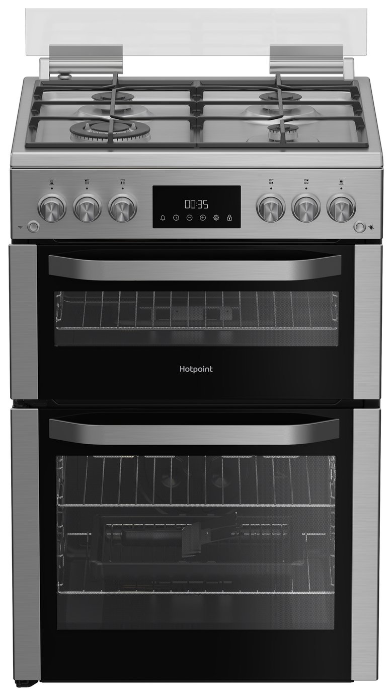 Hotpoint HDG6GDCWX 60cm Double Oven Gas Cooker - S/Steel