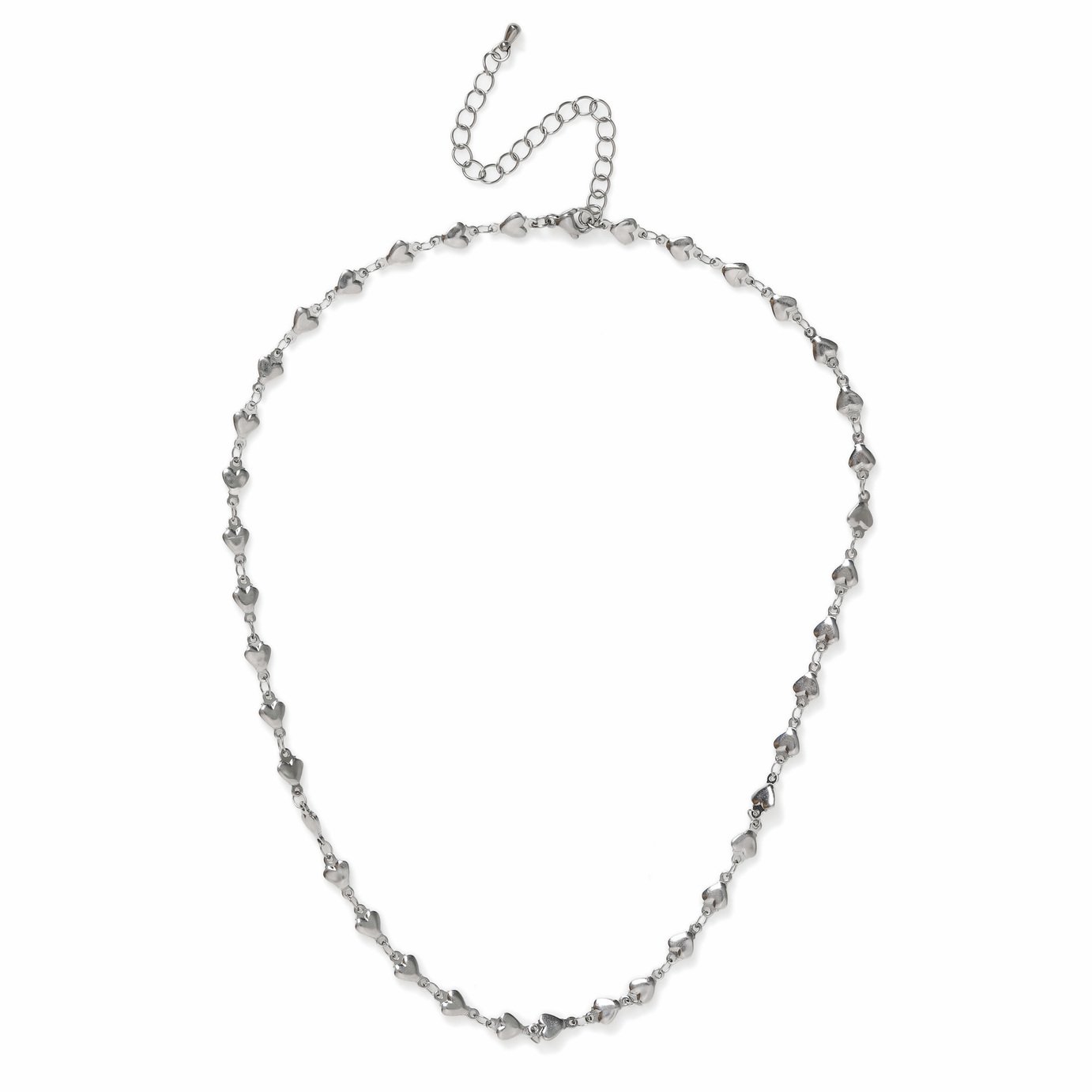 Freedom Stainless Steel Silver Heart Link Chain Necklace