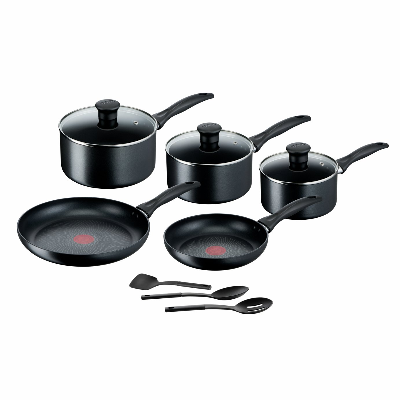 Tefal 8 Piece Aluminium Pan Set - Black