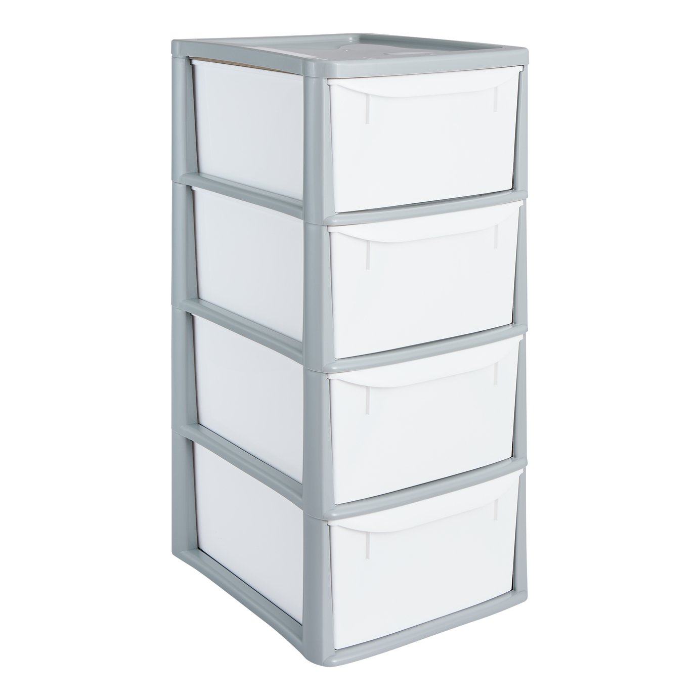 Argos Home 4 Drawer Plastic Storage Tower - Grey