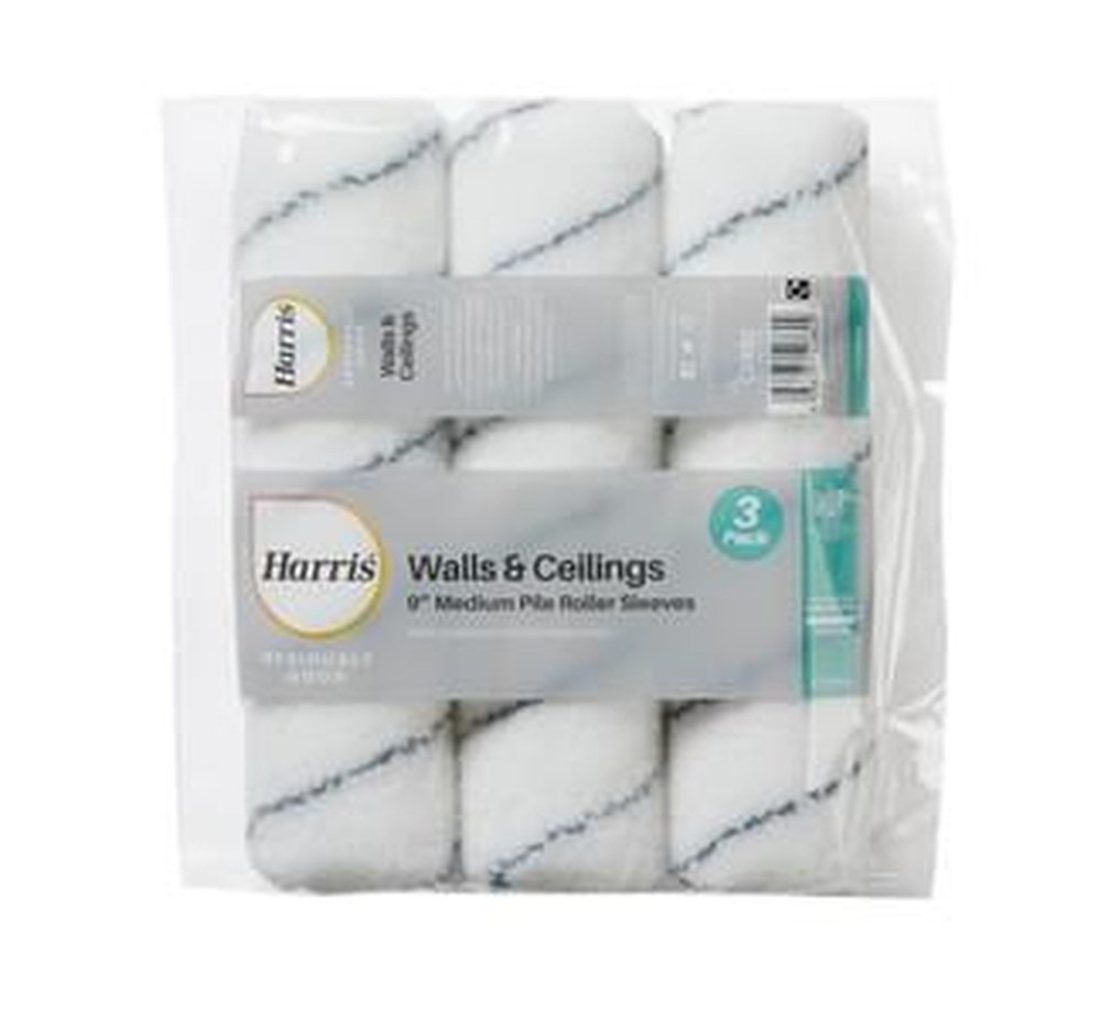 Harris 9" Medium Pile Roller Sleeves - Pack of 3