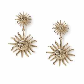 Freedom Gold-tone Double Sun Drop Earrings