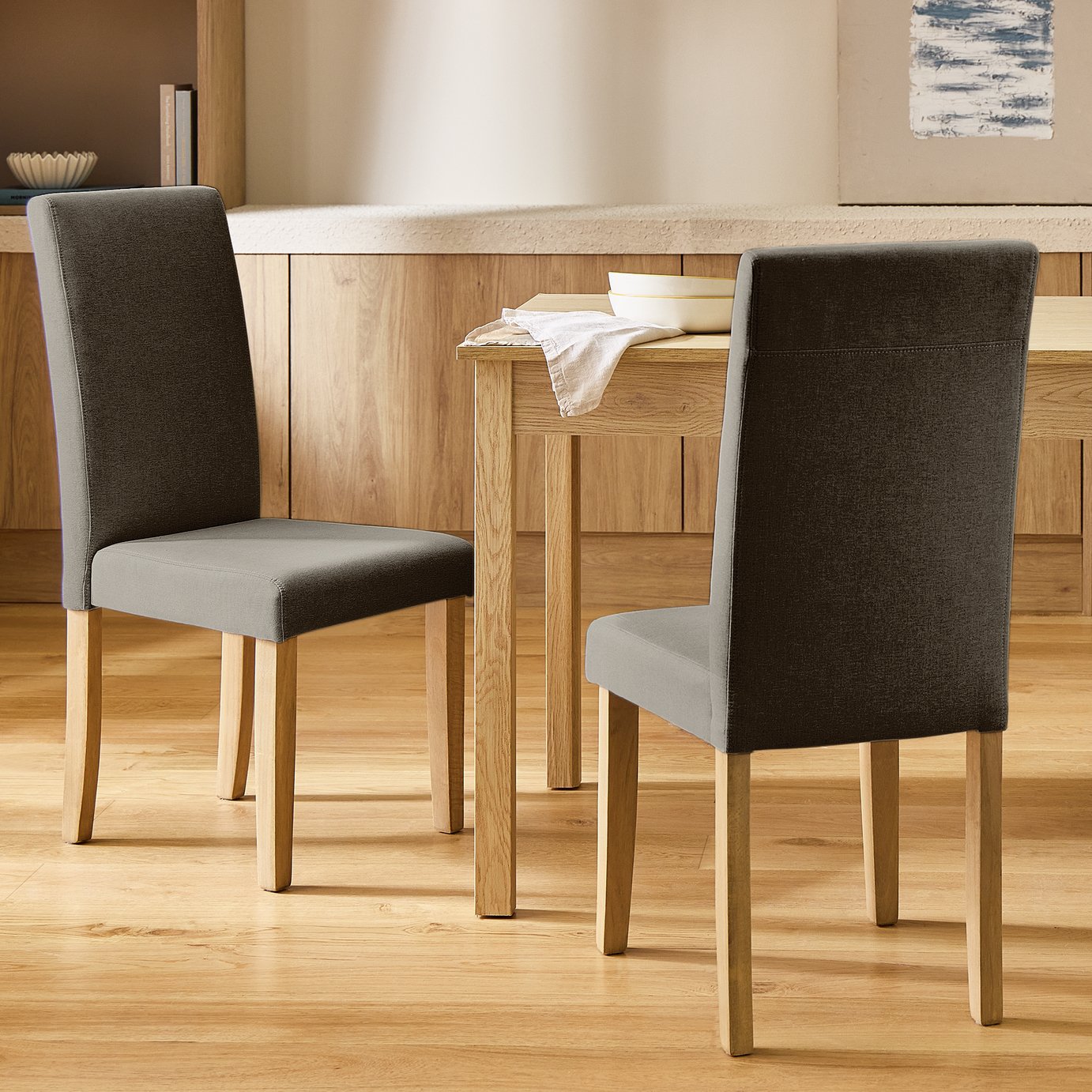 Argos Home Sendi Pair of Fabric Chair - Brown