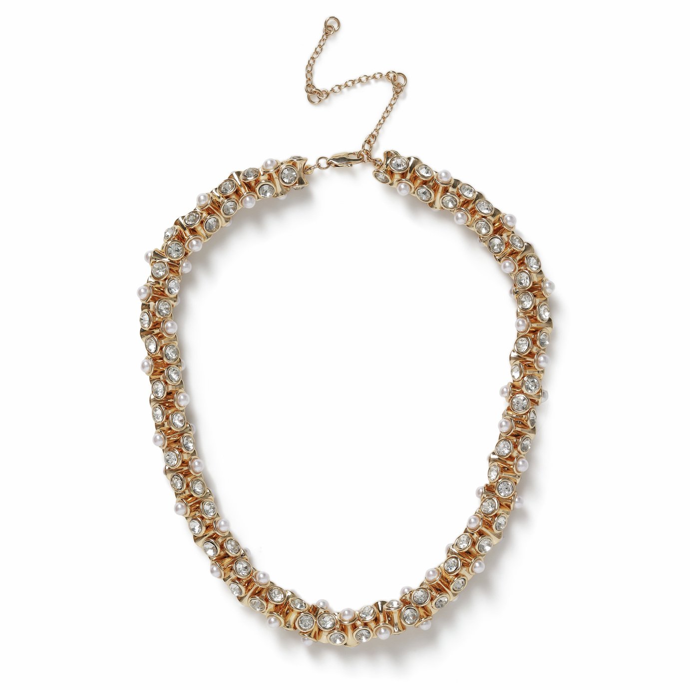 Freedom Gold Tone Pearl Chain Necklace