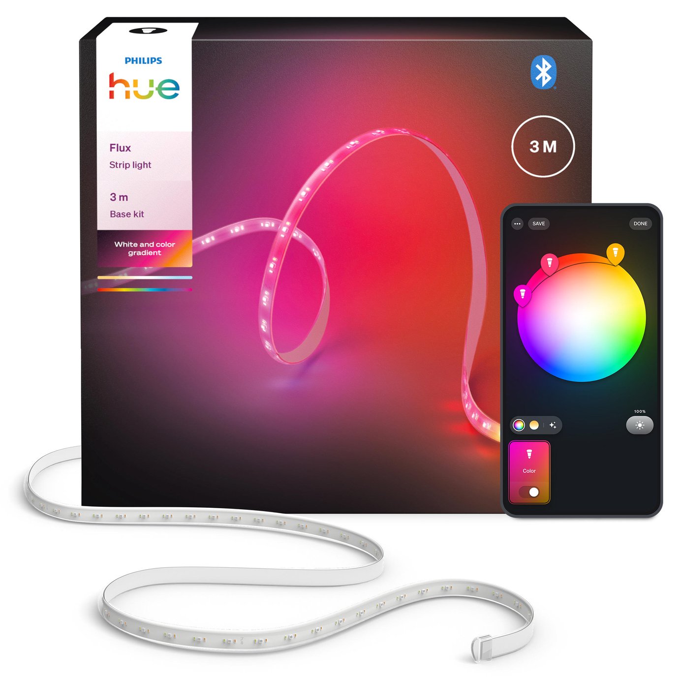 Philips Hue Flux Vibrant Colour Smart Lightstrip - 3m