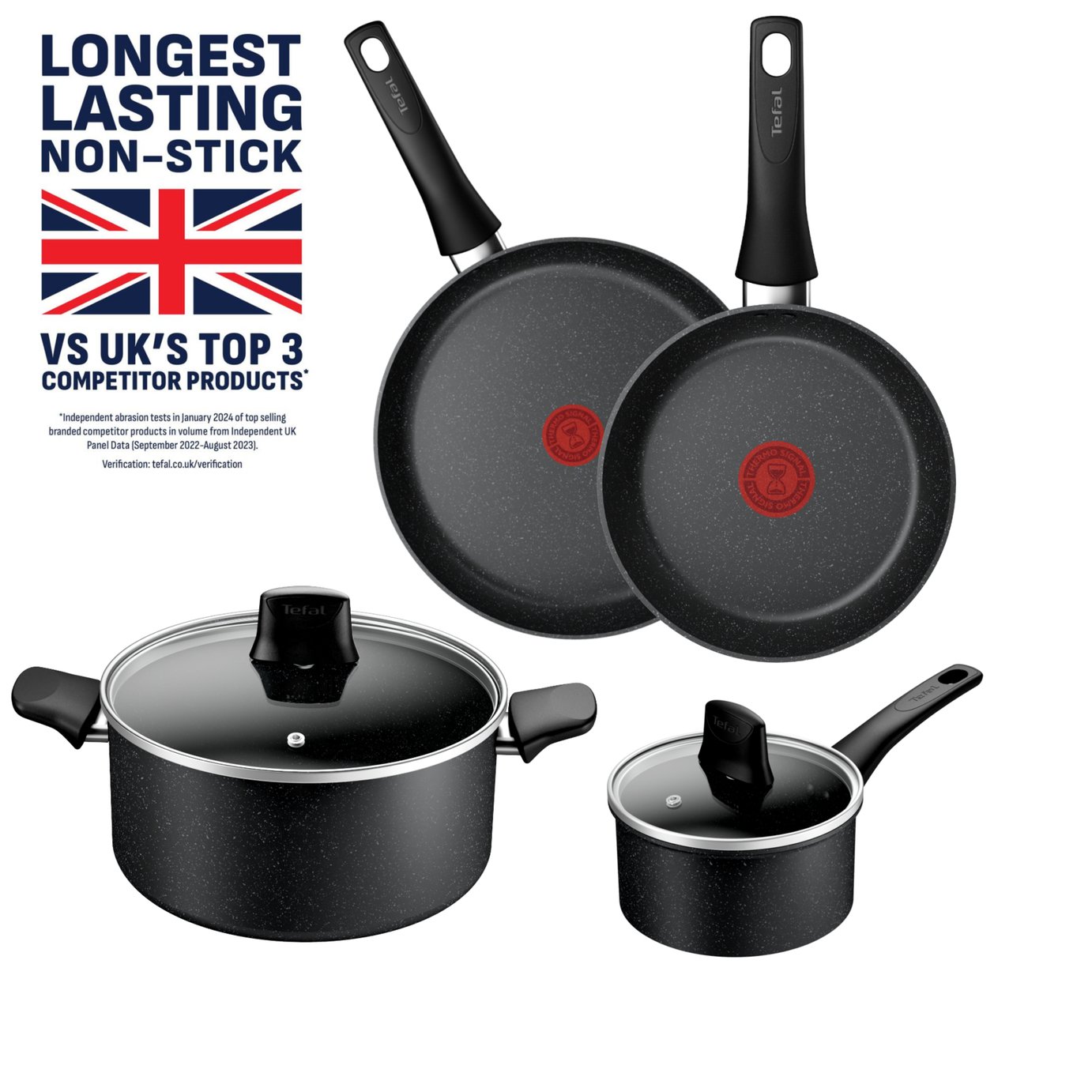 Tefal Stone 4 Piece Aluminium Pan Set
