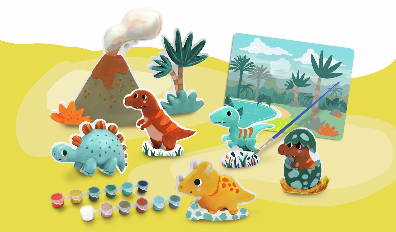 Chad Valley Paint & Sensory 10 Piece Dino Set