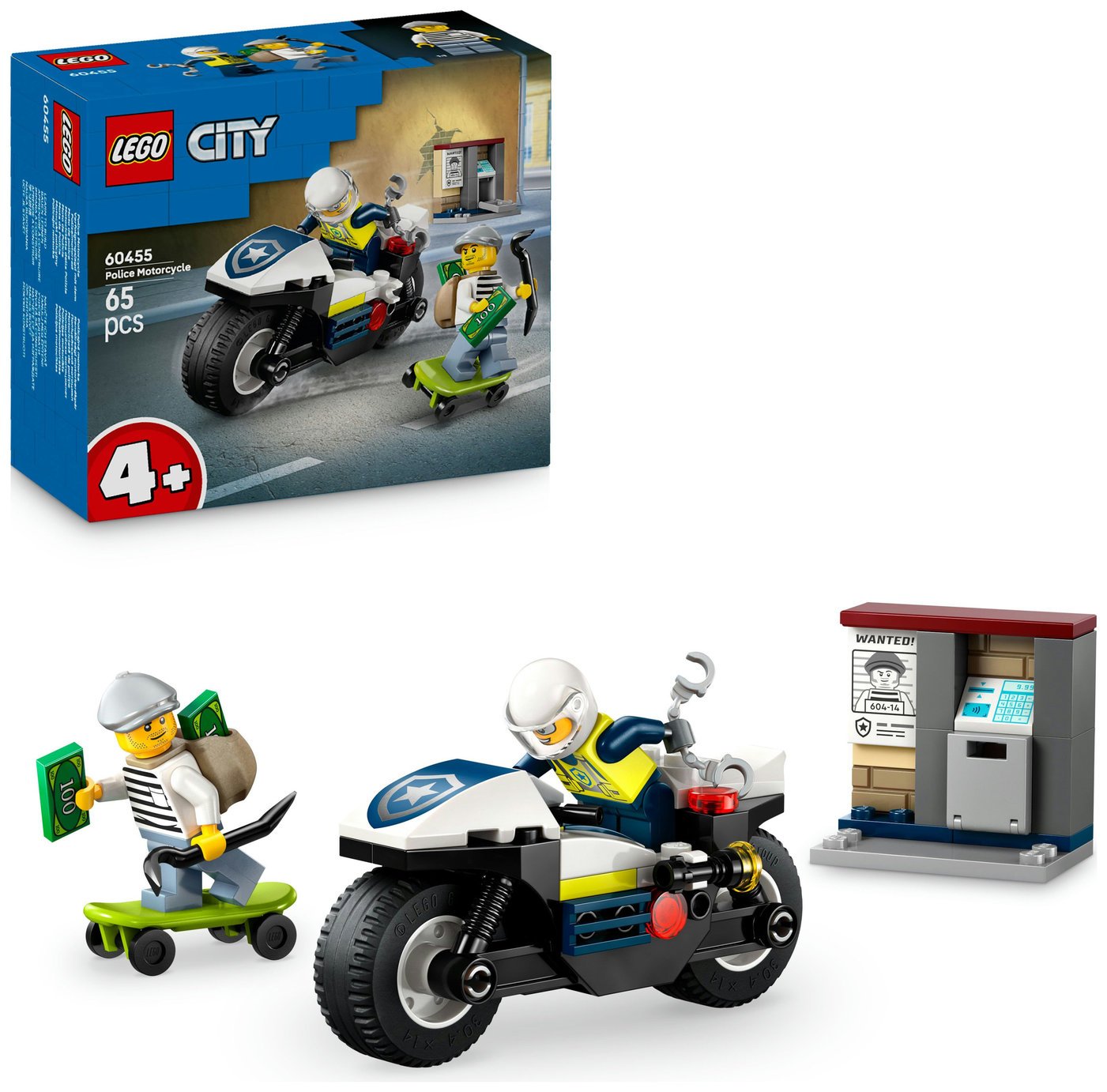 LEGO City Police Motorcycle Chase Toy, Motorbike Set 60455