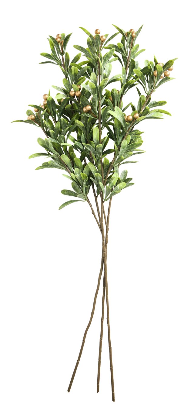 Argos Home Artificial Gold Mistletoe Stems 3 Pack - 84cm