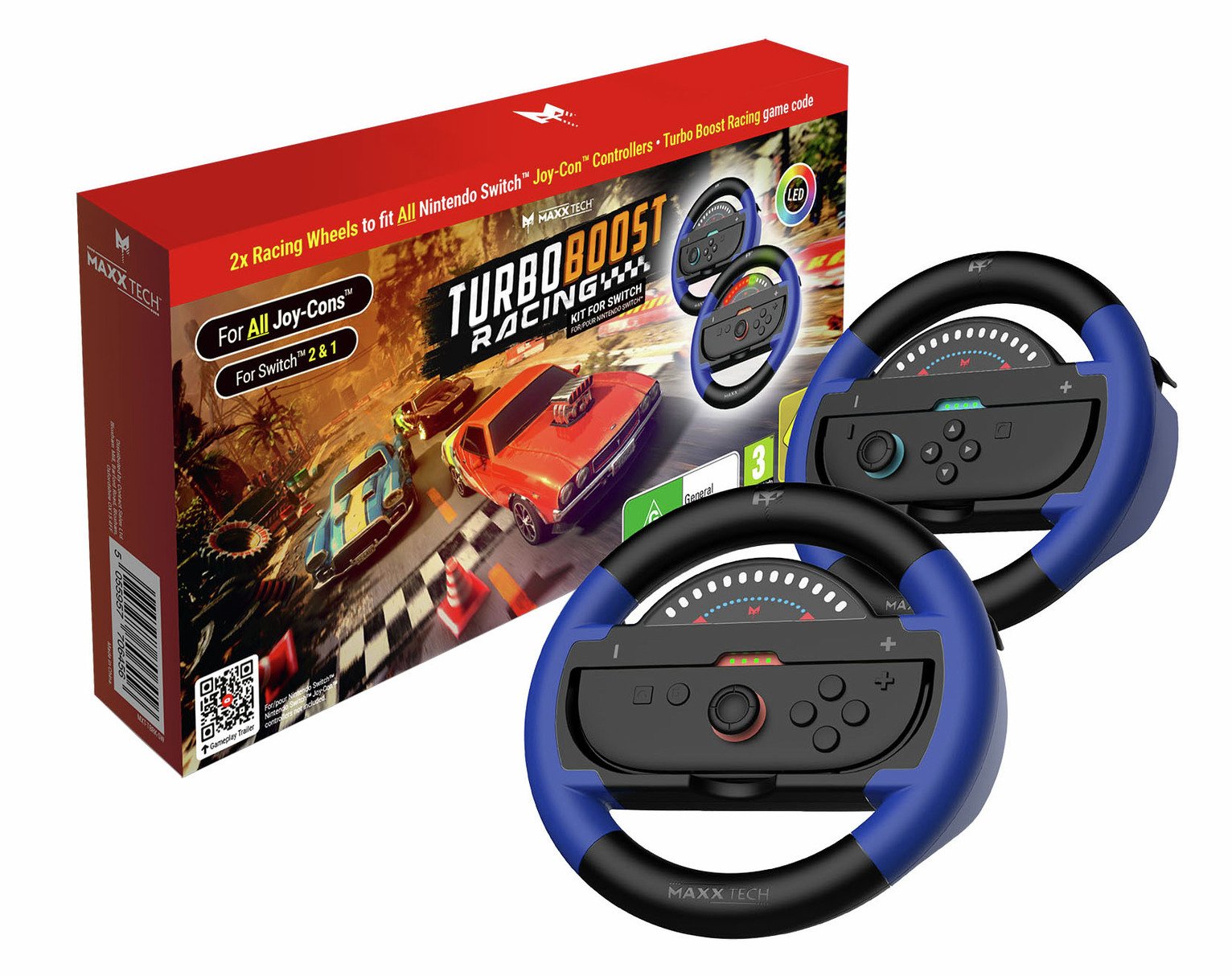 Maxx Tech Turbo Boost Racing Kit For Nintendo Switch 2 & 1