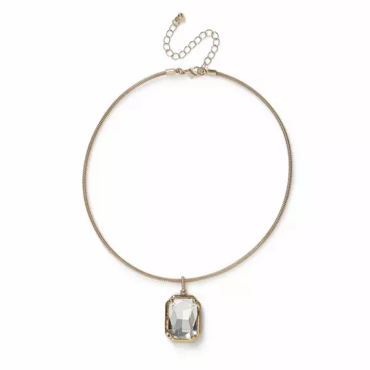 Freedom Gold Tone 16 inch Crystal Collar Pendant Necklace