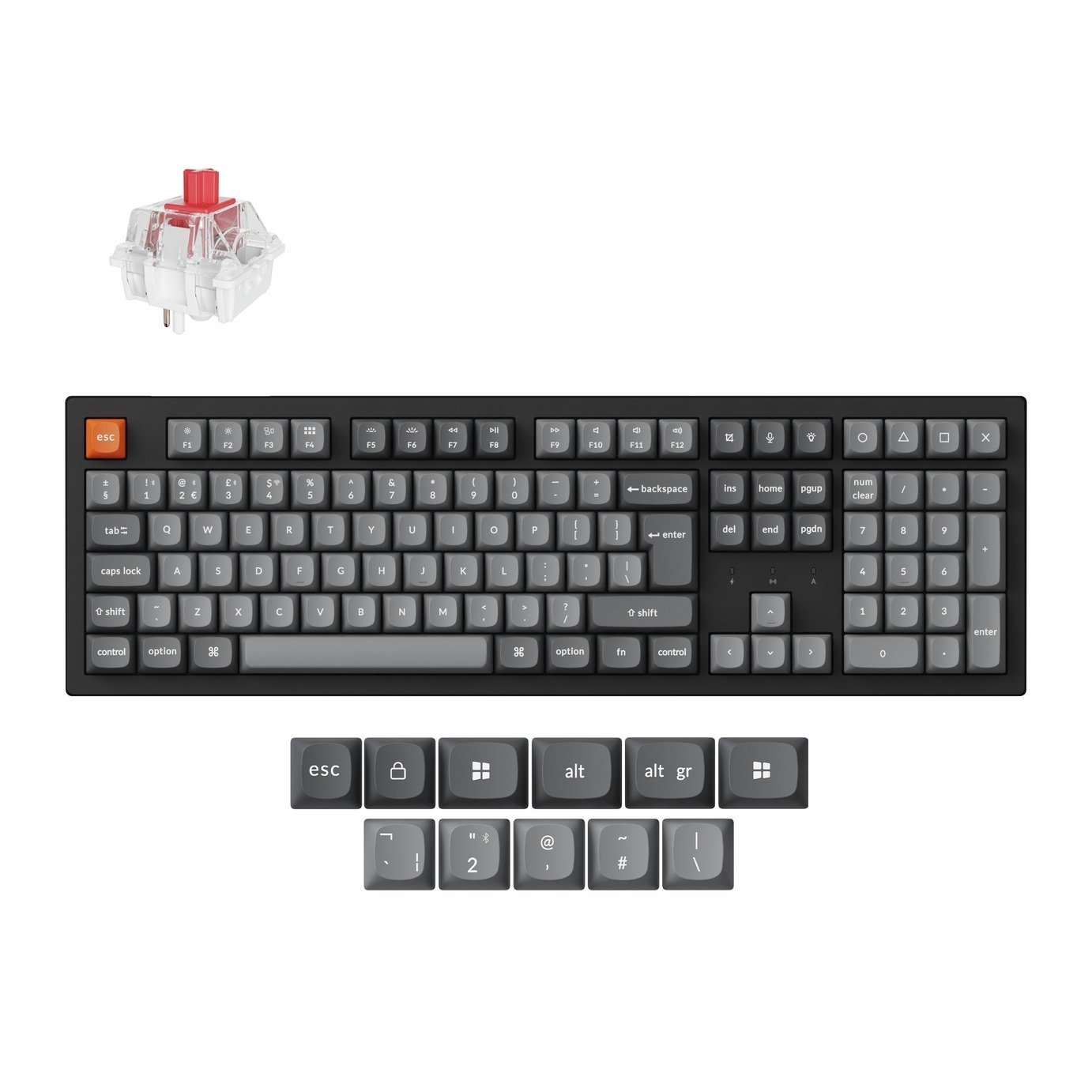 Keychron K10 Max QMK Wireless Keyboard & Red Switch - Black