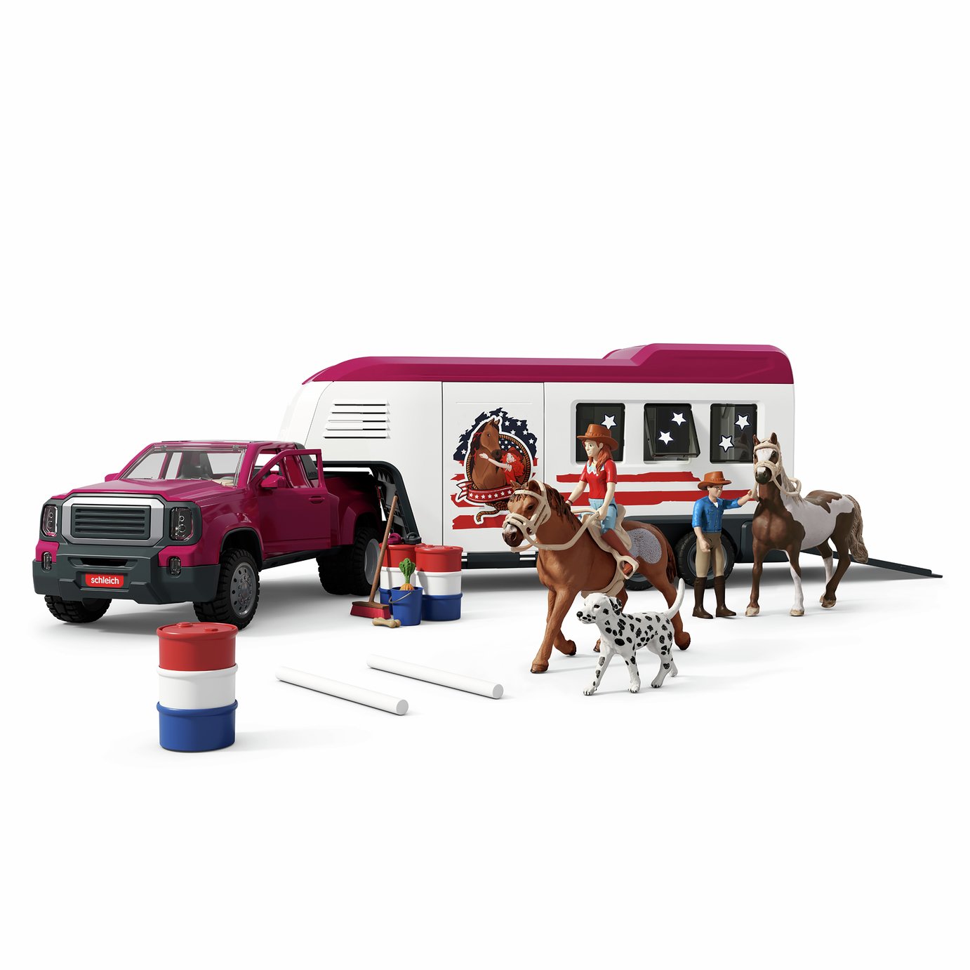 Schleich Dually Truck with Horse Trailer Playset