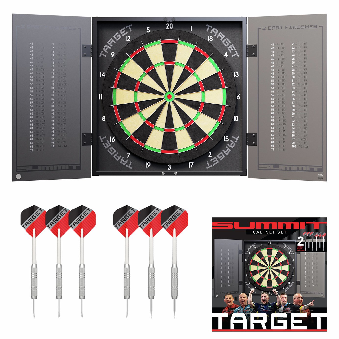 Target Summit All-In-One Cabinet Dartboard Set